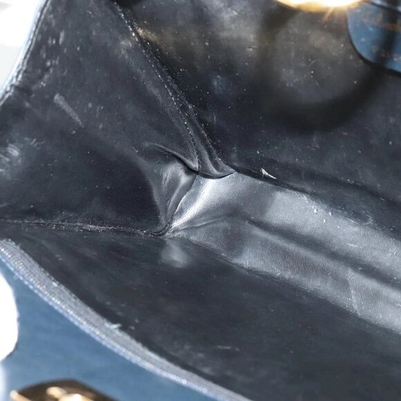 Salvatore Ferragamo Chain Shoulder Bag Leather Black Gold Auth 139064 - Picture 14 of 16